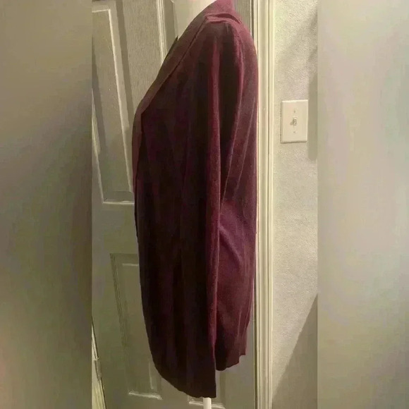 Merona open front waterfall long sleeve cardigan in burgundy women’s size XXL - Picture 3 of 6